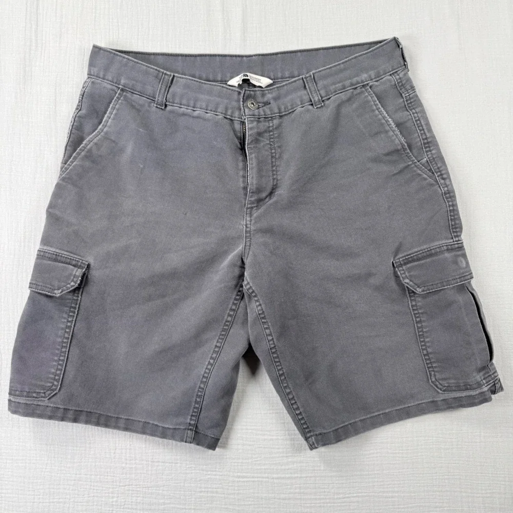 North Face Men Grey Canvas Cargo Shorts Sz 36 10